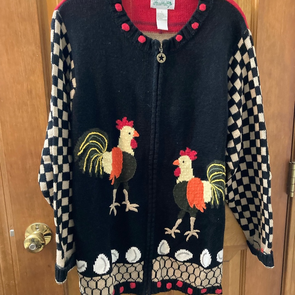 Sweater large rooster/ farm embroidered - Picture 5 of 16